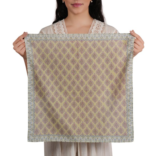 Ornate Pattern Cotton Bandana - Citrus Lime