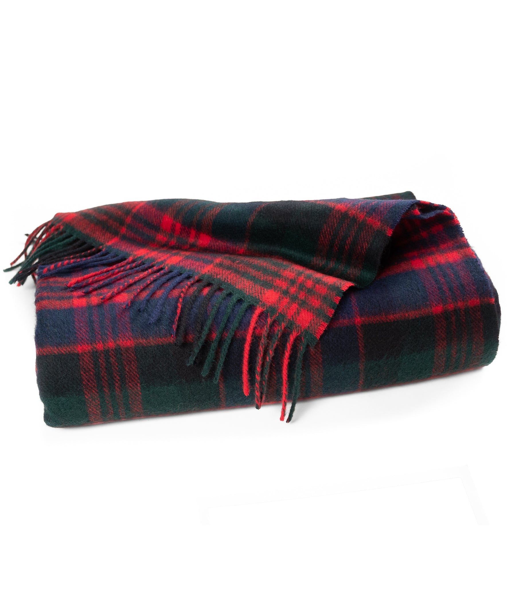 Highland Tartan Tweed Merino Wool Throw ~ Macdonald ~-Throws and Blankets-[bar code]-Prince of Scots
