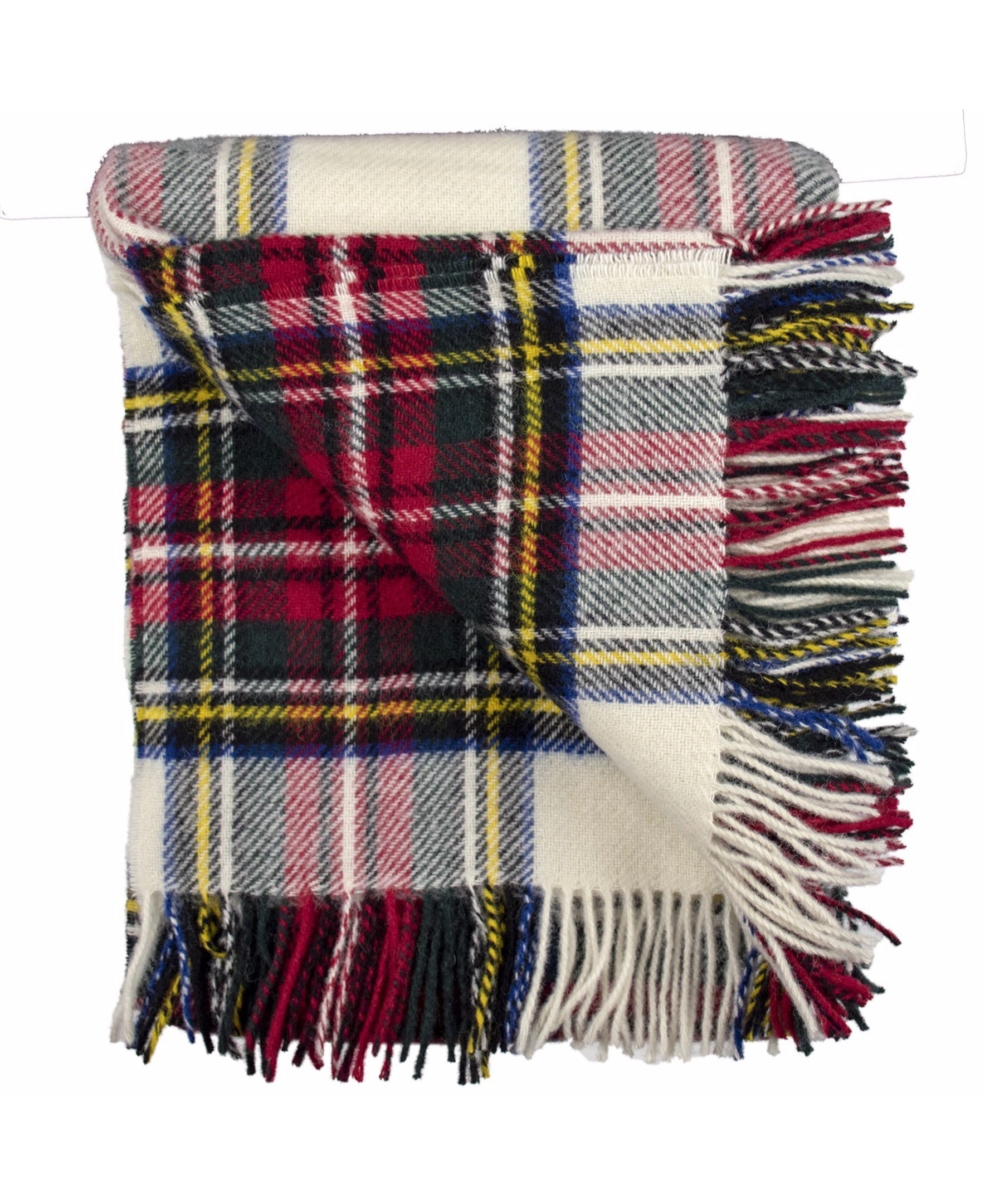 Highland Tartan Tweed Pure 100% Wool Throw ~ Dress Stewart ~-Blankets-[bar code]-Prince of Scots