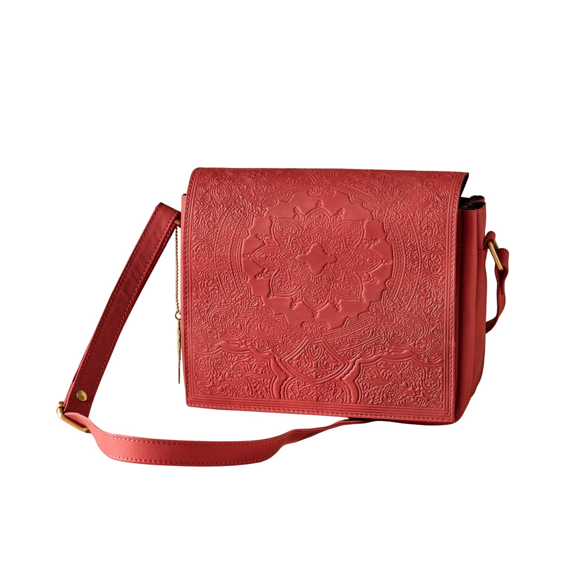 Kohra Embossed Leather Crossbody Bag - Ten Thousand Villages