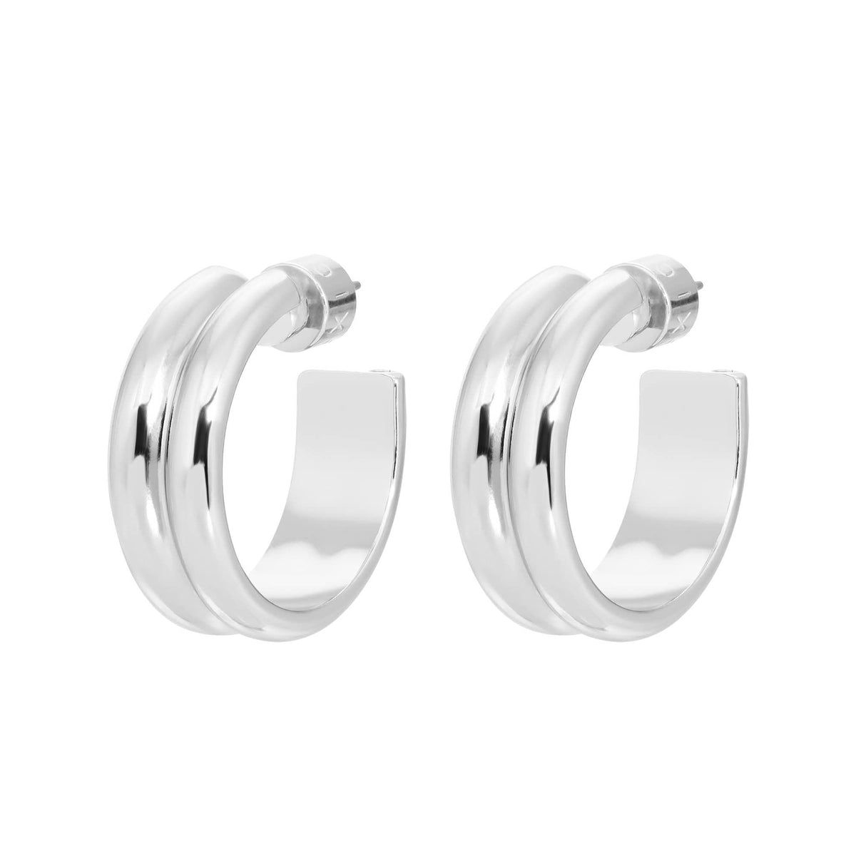Double Domed Hoops silver hoop earrings perfect for everyday style