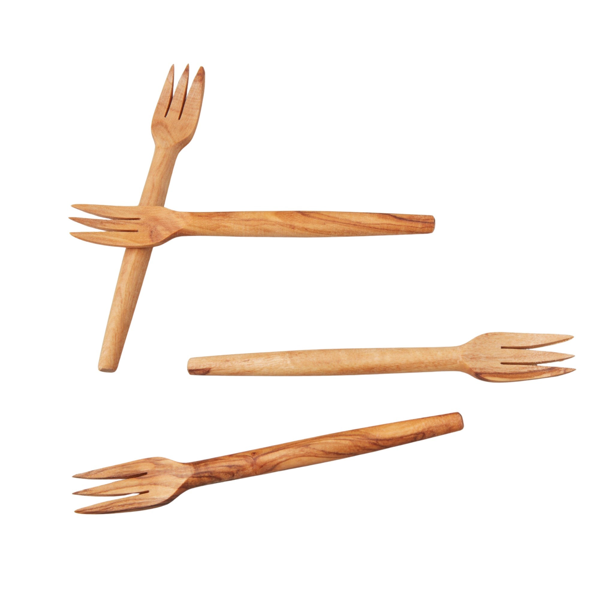 Olive Wood Cocktail Forks, Set of 4
