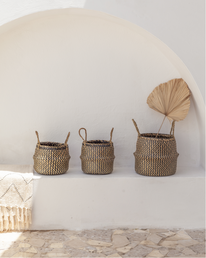 Tropika Home Basket handmade by Village Thrive using natural materials.