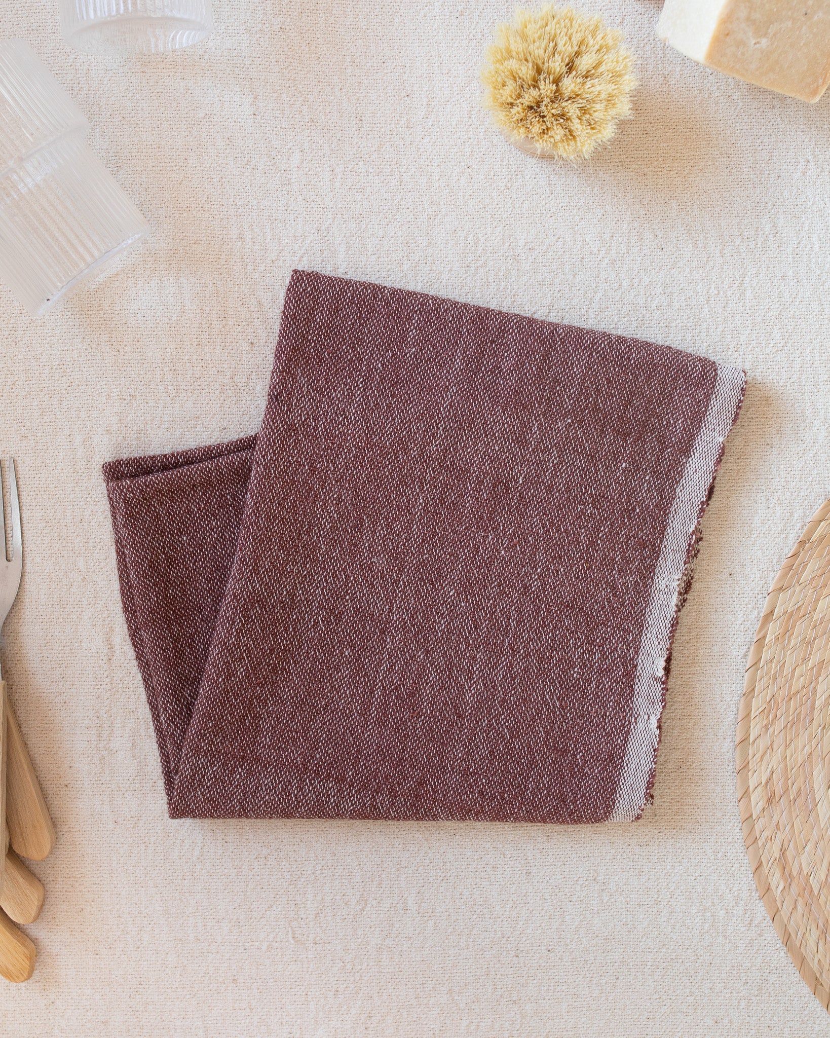 Chocolate Stripe Hand Towel - Thumbnail 5