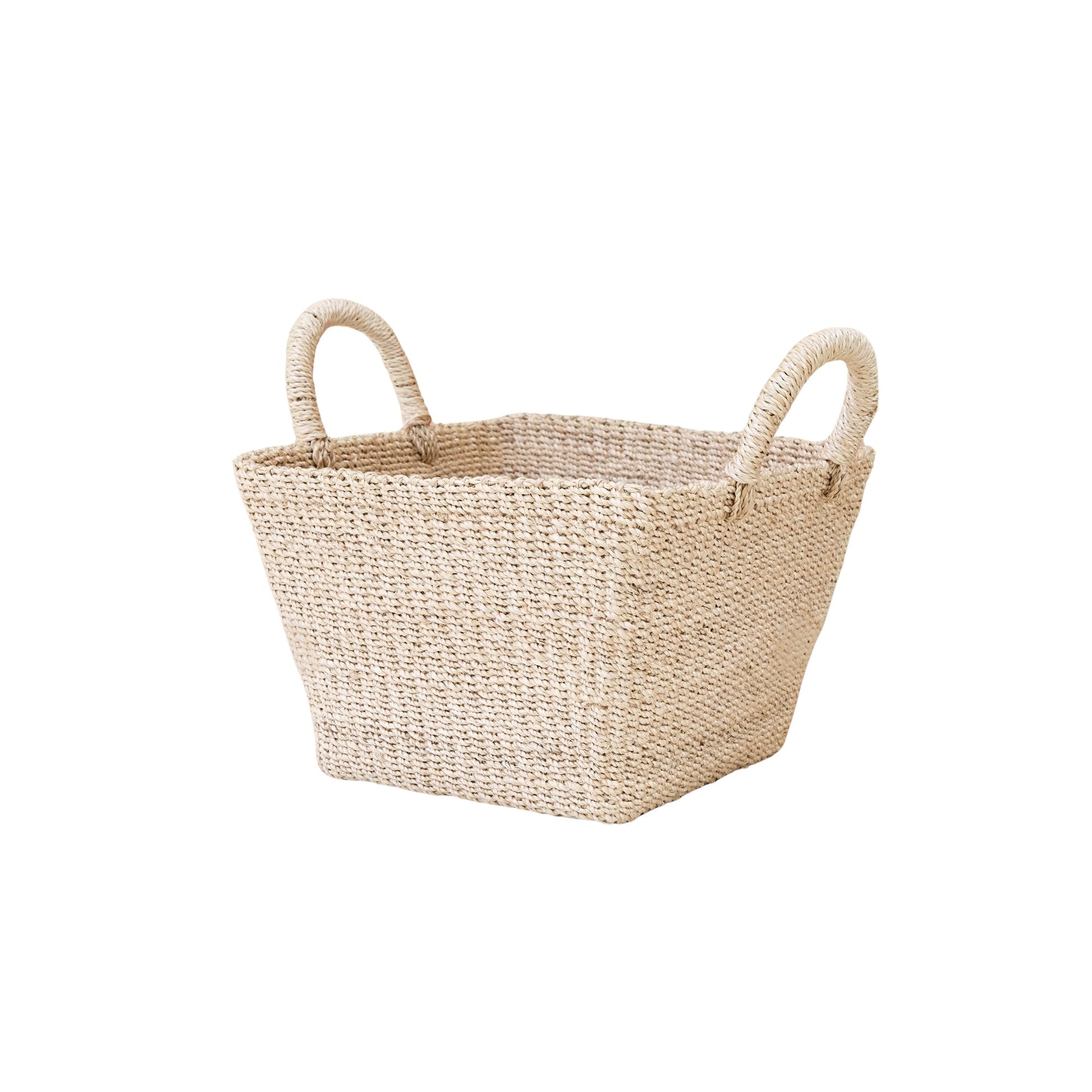 Baskets - Tapered Square Tabletop Basket - Abaca Basket | LIKHÂ - LIKHÂ