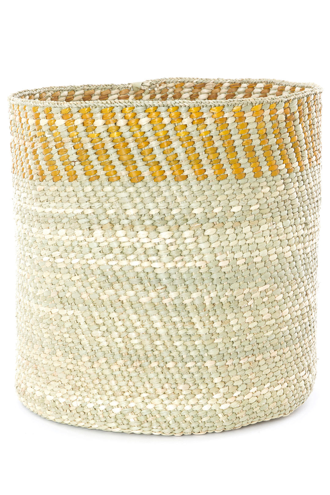 Yellow and Natural Kupanda Iringa Basket - Large