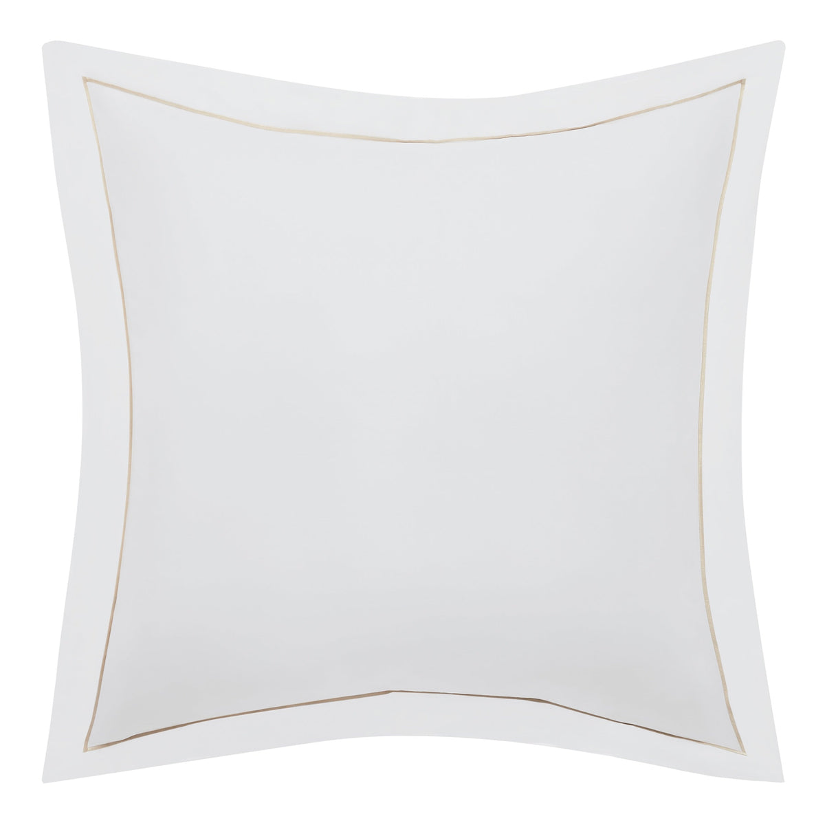 SS-057-2026_4|Collection of white bedding, stacked pillows and shams with various colored borders, coordinating with luxury duvet covers.