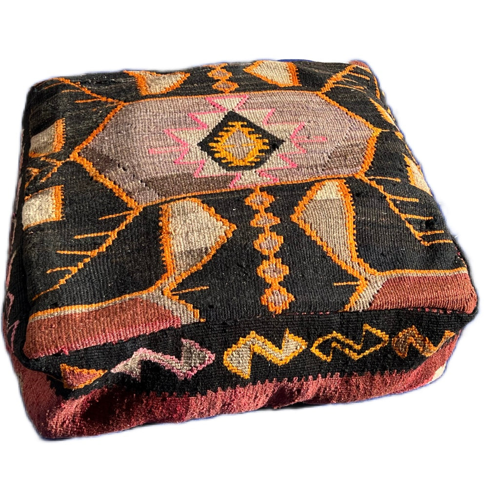 Loom Imports handmade one of a kind kilim floor pillow pouf