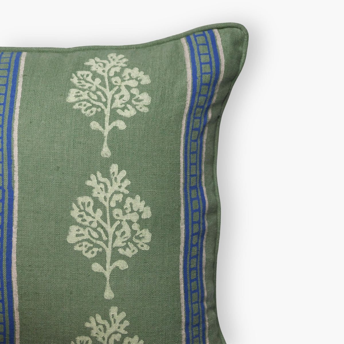 Sara Lumbar Throw Pillow Cover - Oil Green