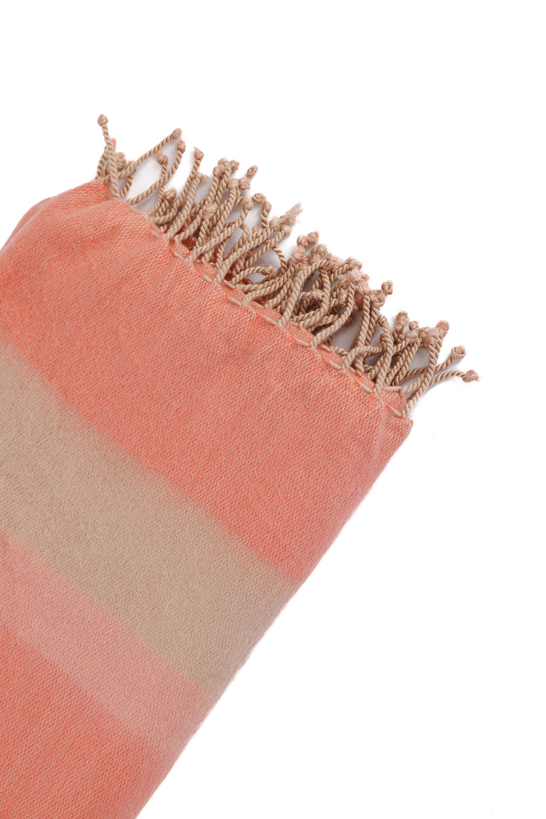 Faded pink handwoven throw