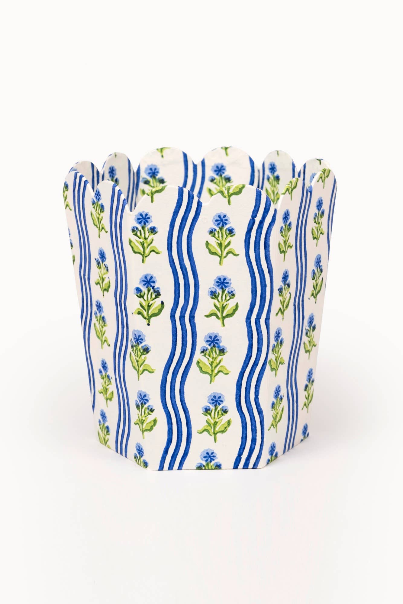 Block Print Storage /Waste Basket - Leher Blue (Collapsible)
