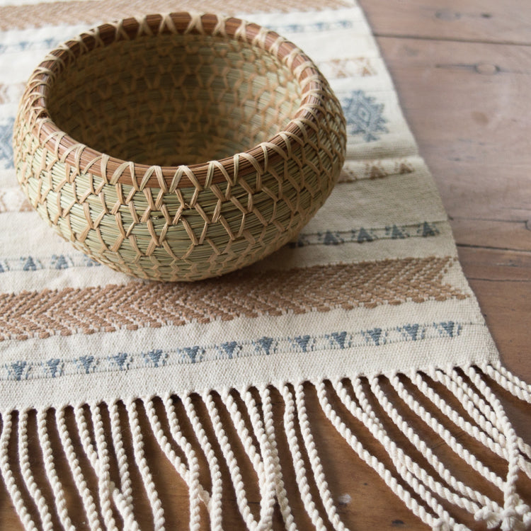 handwoven pine needle bowl basket 