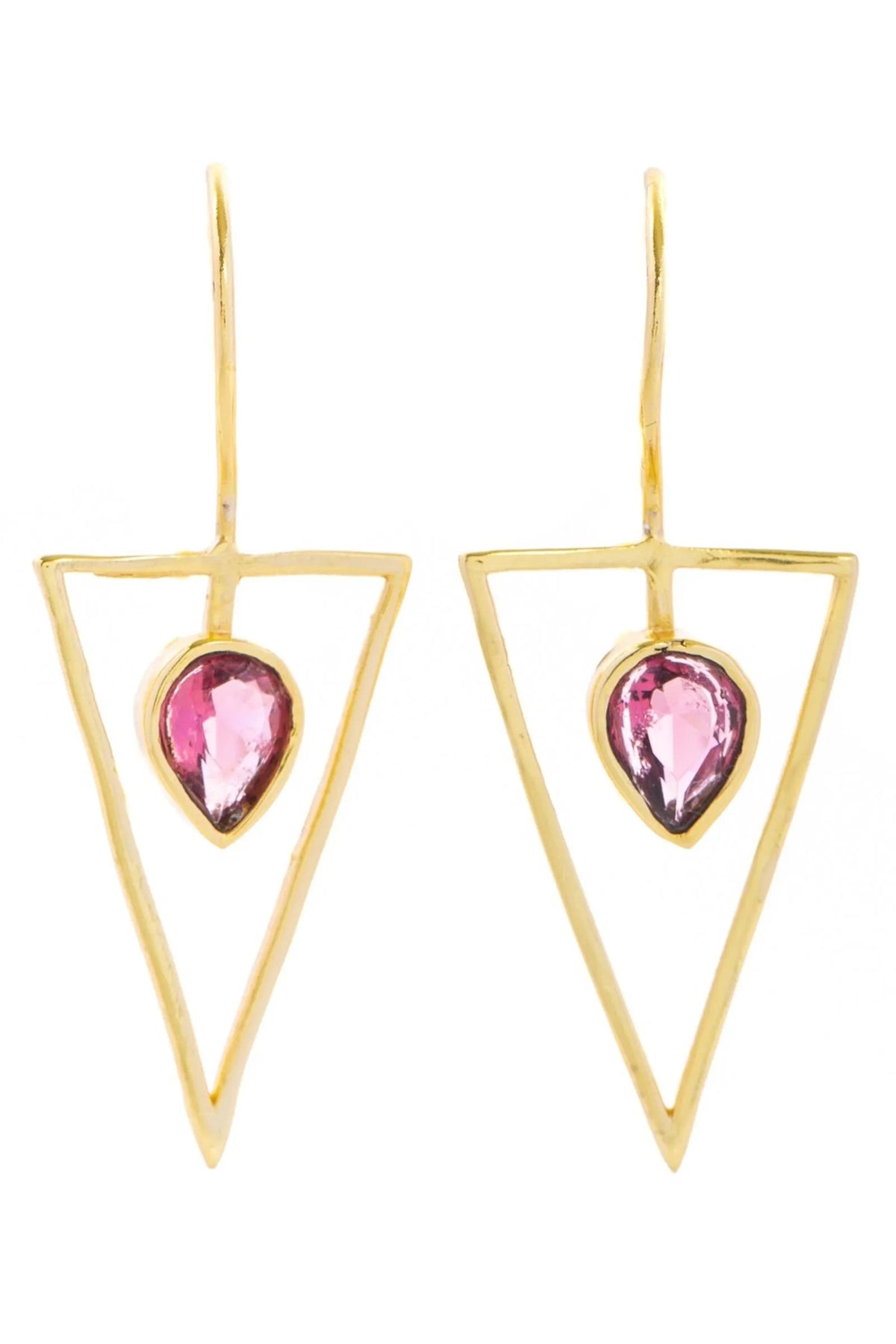 Minimalist Gemstone Drop Earring Medium Violetred