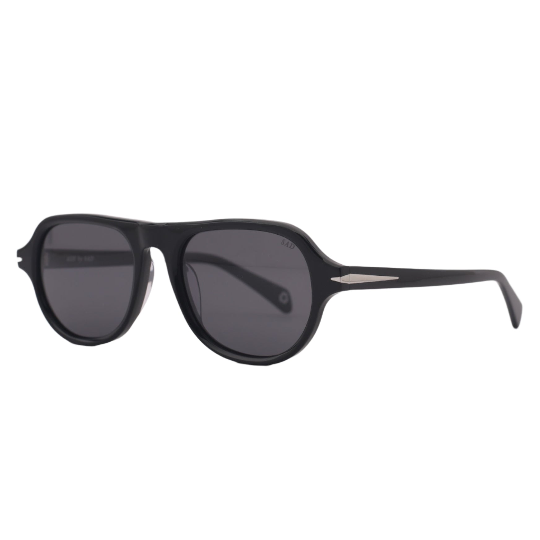 SAD Eyewear Ash premium square sunglasses in black with polarized UV protection lenses
