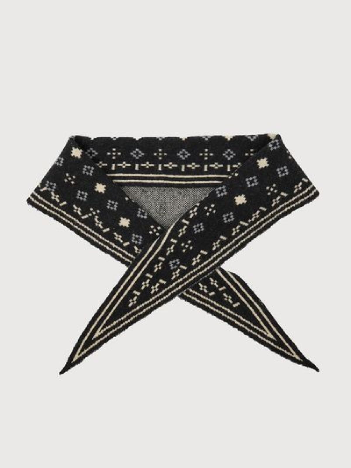 Foulard Knit Triangle Scarf - Black