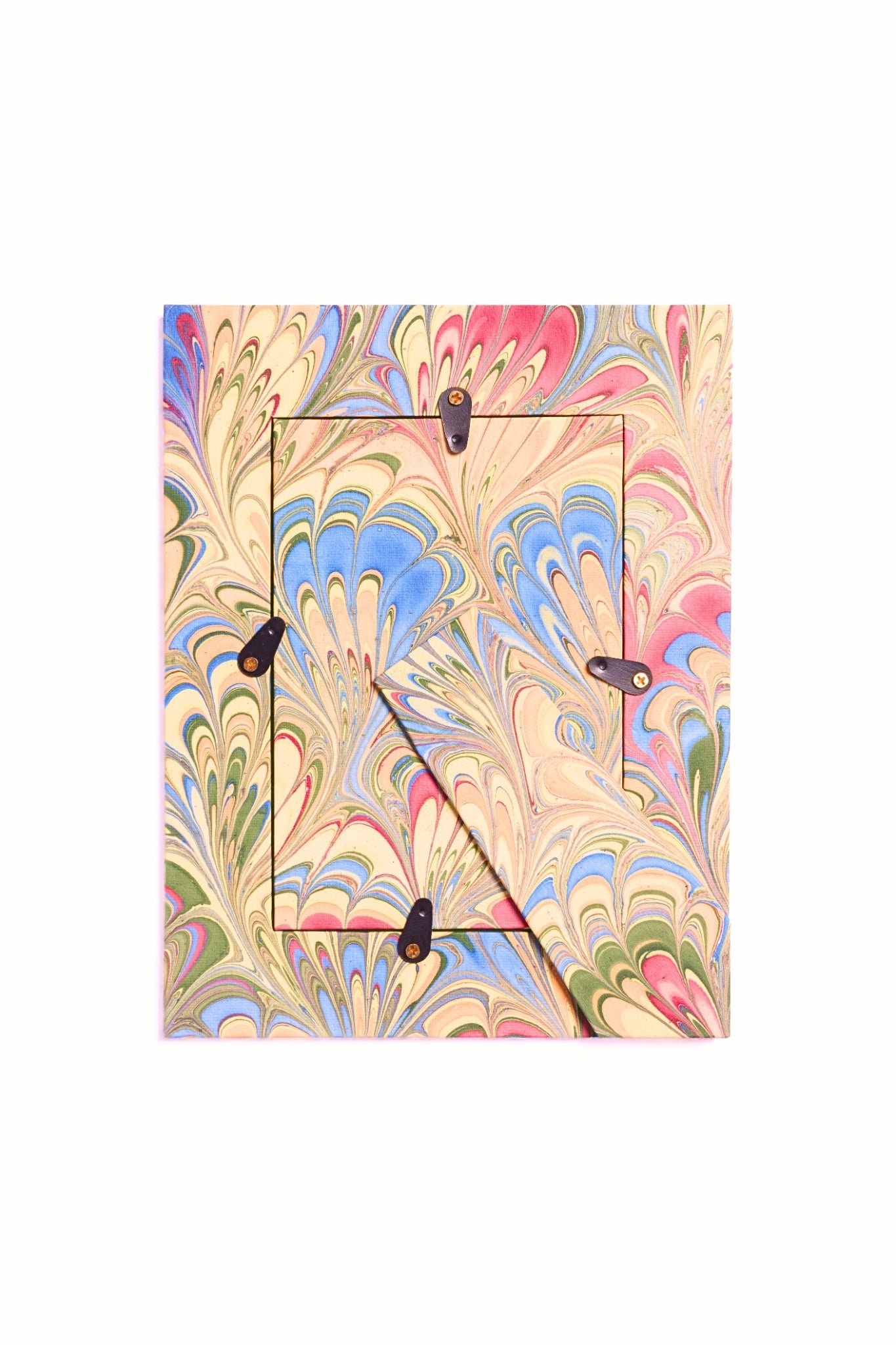 Hand-marbled 4x6 picture frame with clips by Inner Child