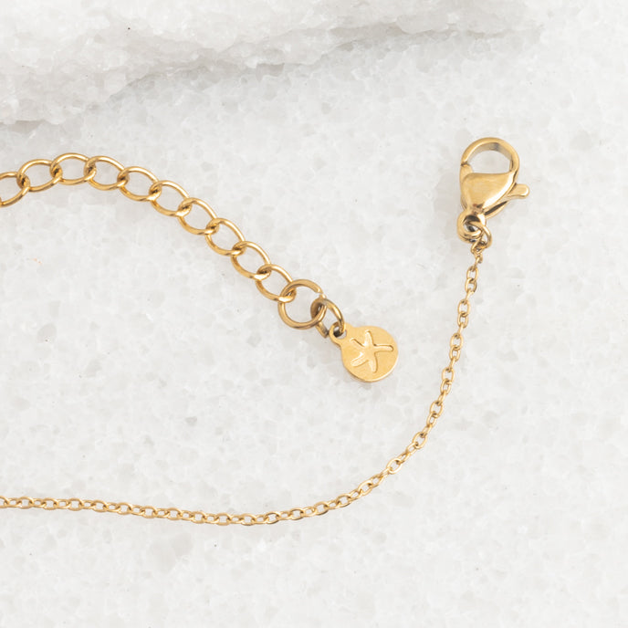 14k gold plated necklace chain, starfish logo, ocean necklace, women's jewelry, fair trade business 