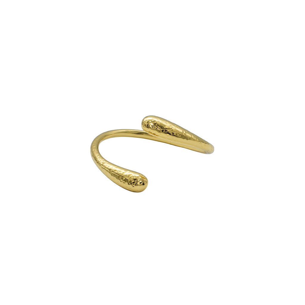 Hammered Bypass Wrap Teardrop Cuff Bracelet | Sana - Ecodunia