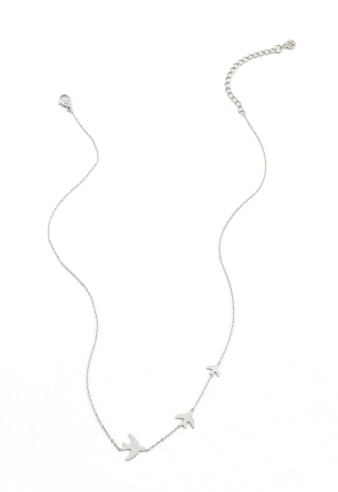 Silver bird necklace for women, creative gift ideas for Christmas, fair trade store online 