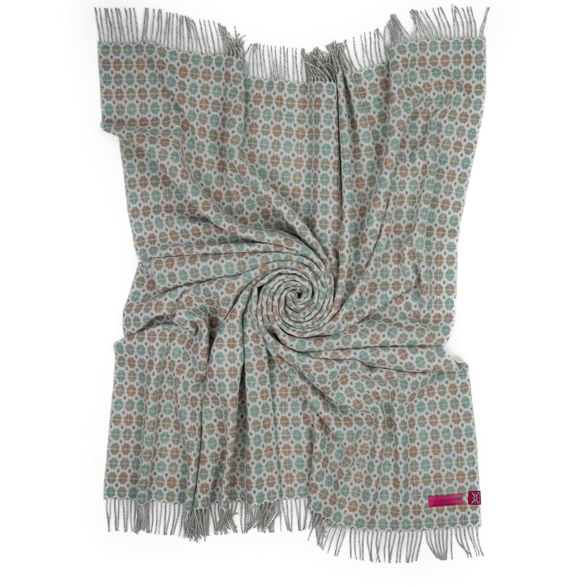 Southampton Home Merino Wool Medallion (Mint)-Throws and Blankets-[bar code]-Prince of Scots