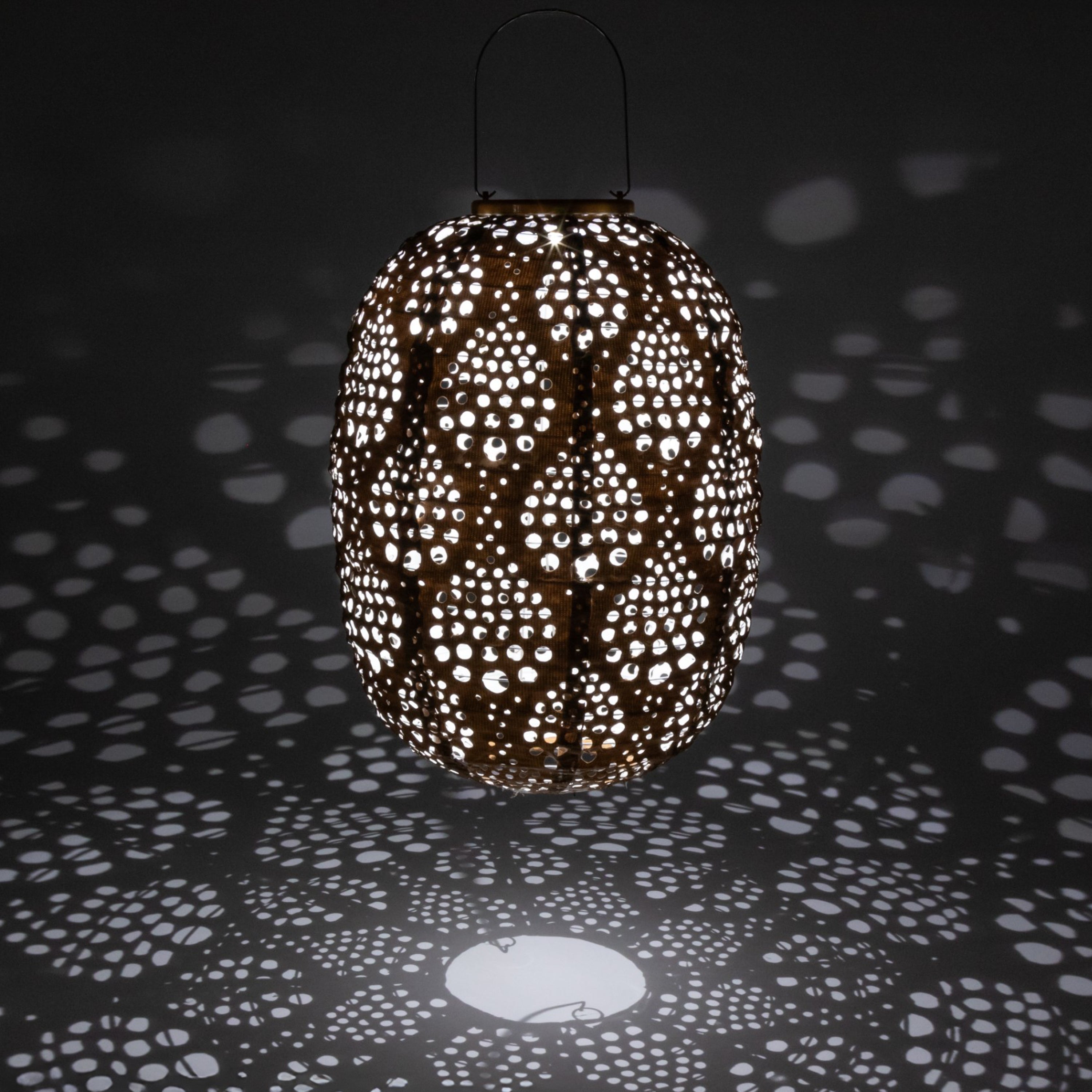 Stella Luxe Barrel Dewdrop Copper LED Lantern (Battery Powered)