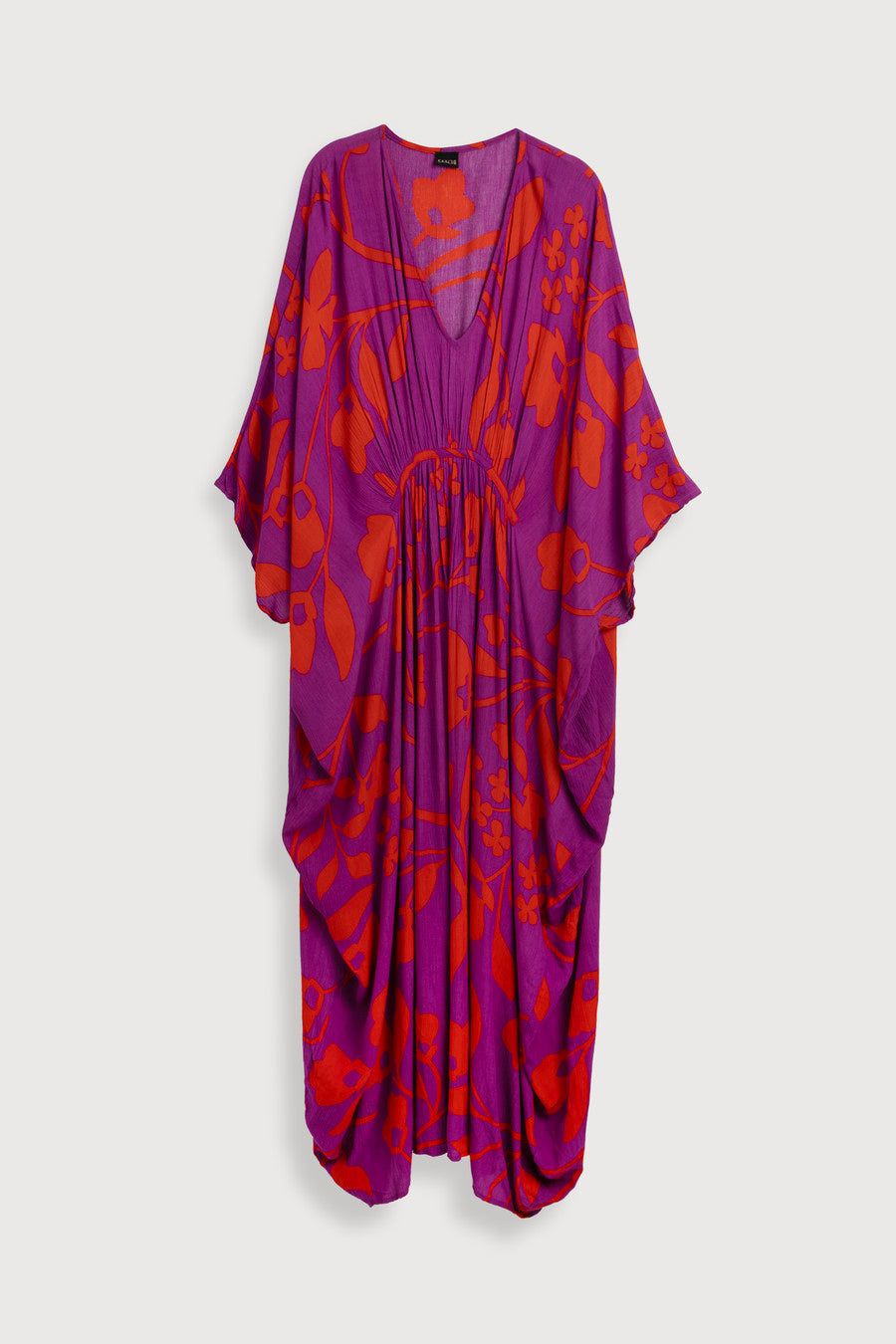 Bold Floral Kaftan Maxi Deep Pink