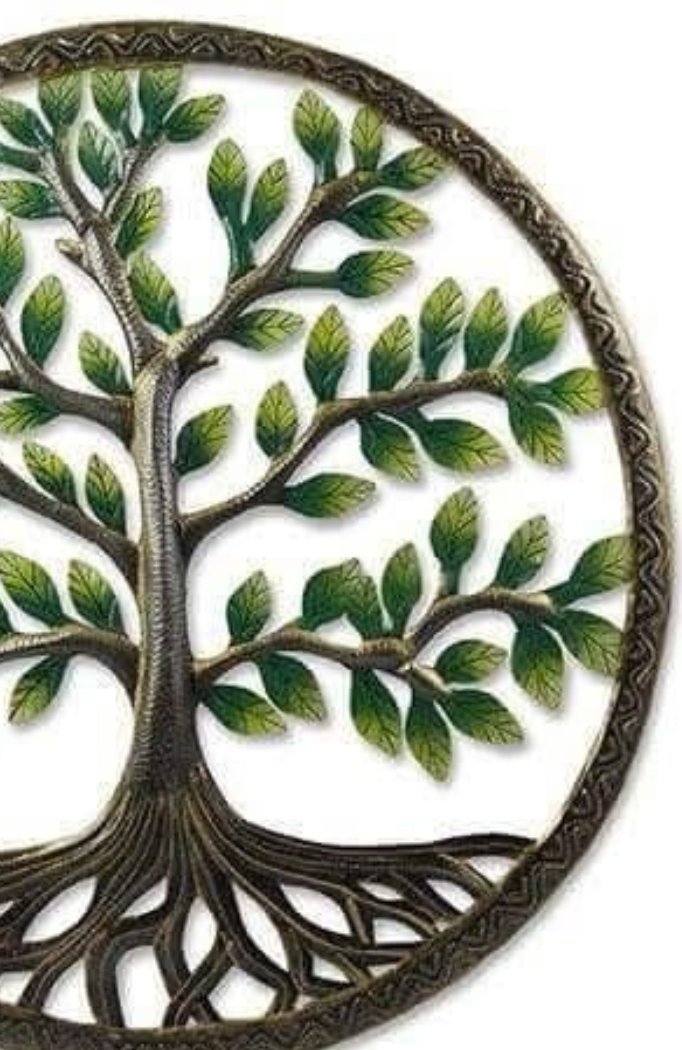 Green Tree of Life Metal Art