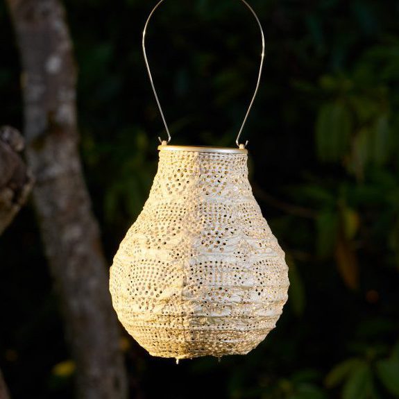 Soji Stella Bulb Tyvek Solar Lantern outside