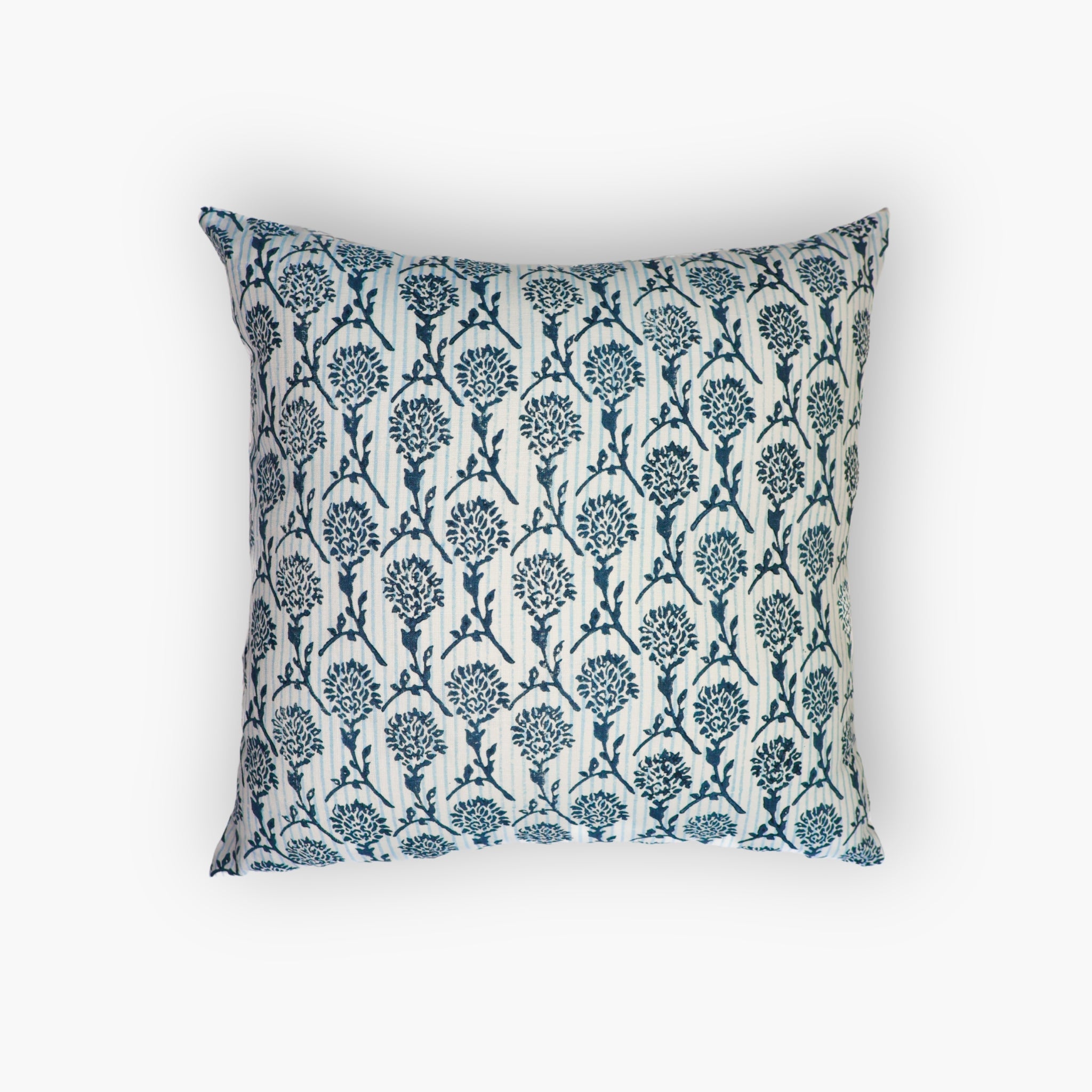 Nikhar Pure Linen Throw Pillow Cover - Azure Blue