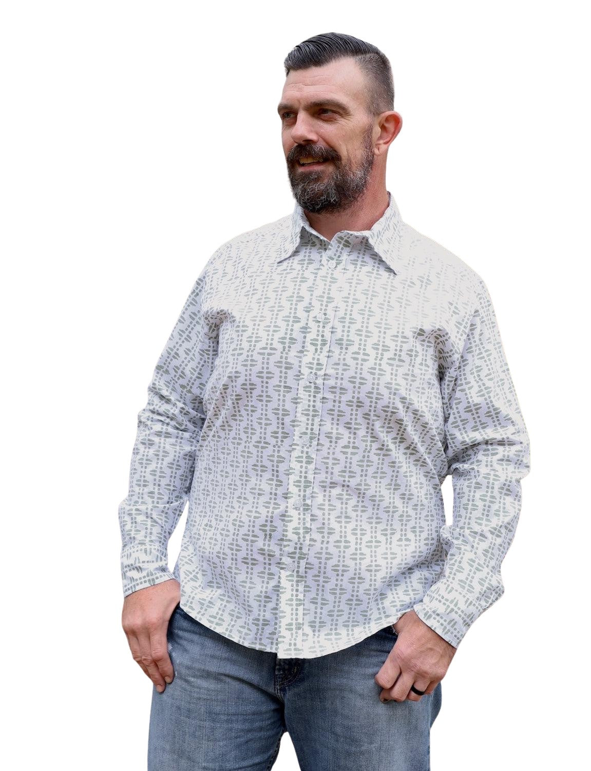 Olive Organic Cotton Men's Button Down Shirt - Passion Lilie