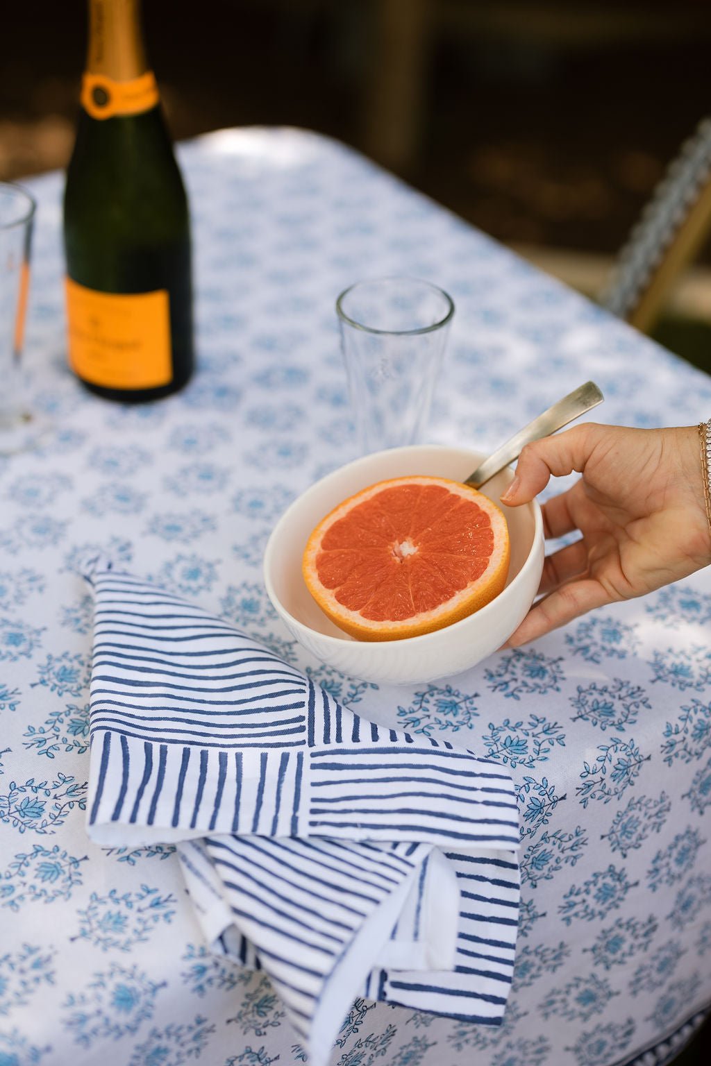 Organic Napkins (set of 4) - Stripe, Navy - The Mended Company