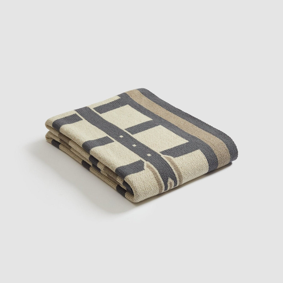 In2Green Eco Throw Cotton Sustainable Knit Throw Blanket - Equestrian Lattice
