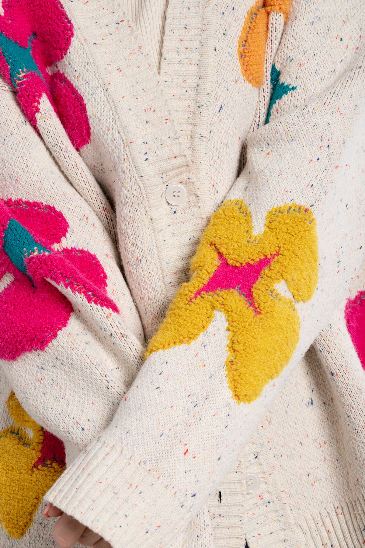 Floral Cardigan Button Up - Ivory