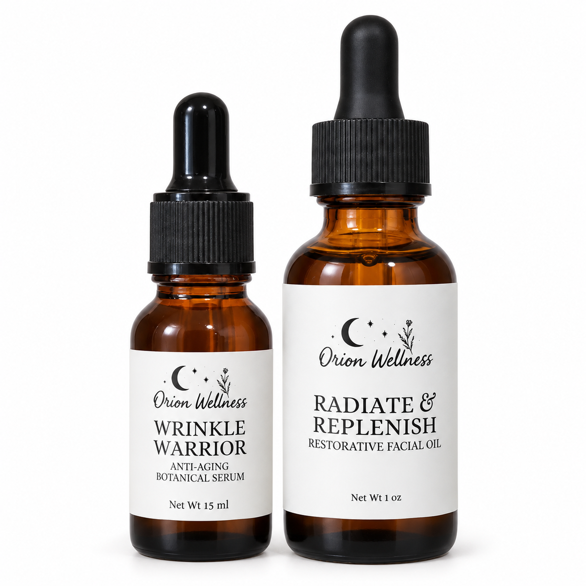 Facial Oil Duo by Orion Wellness on a clean white background