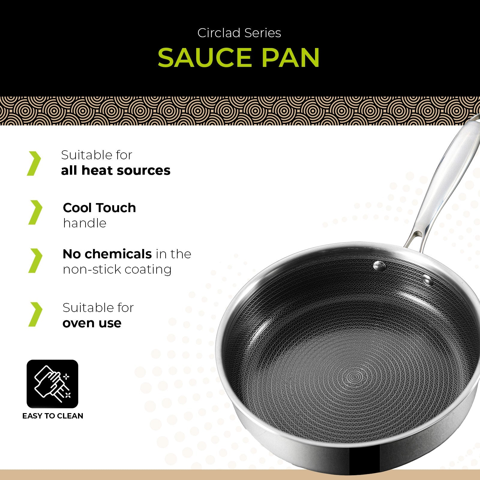 BE | LIVING CIRCLAD Series Sauté Pan with Lid 3 qt / 8.5"/ 24 cm