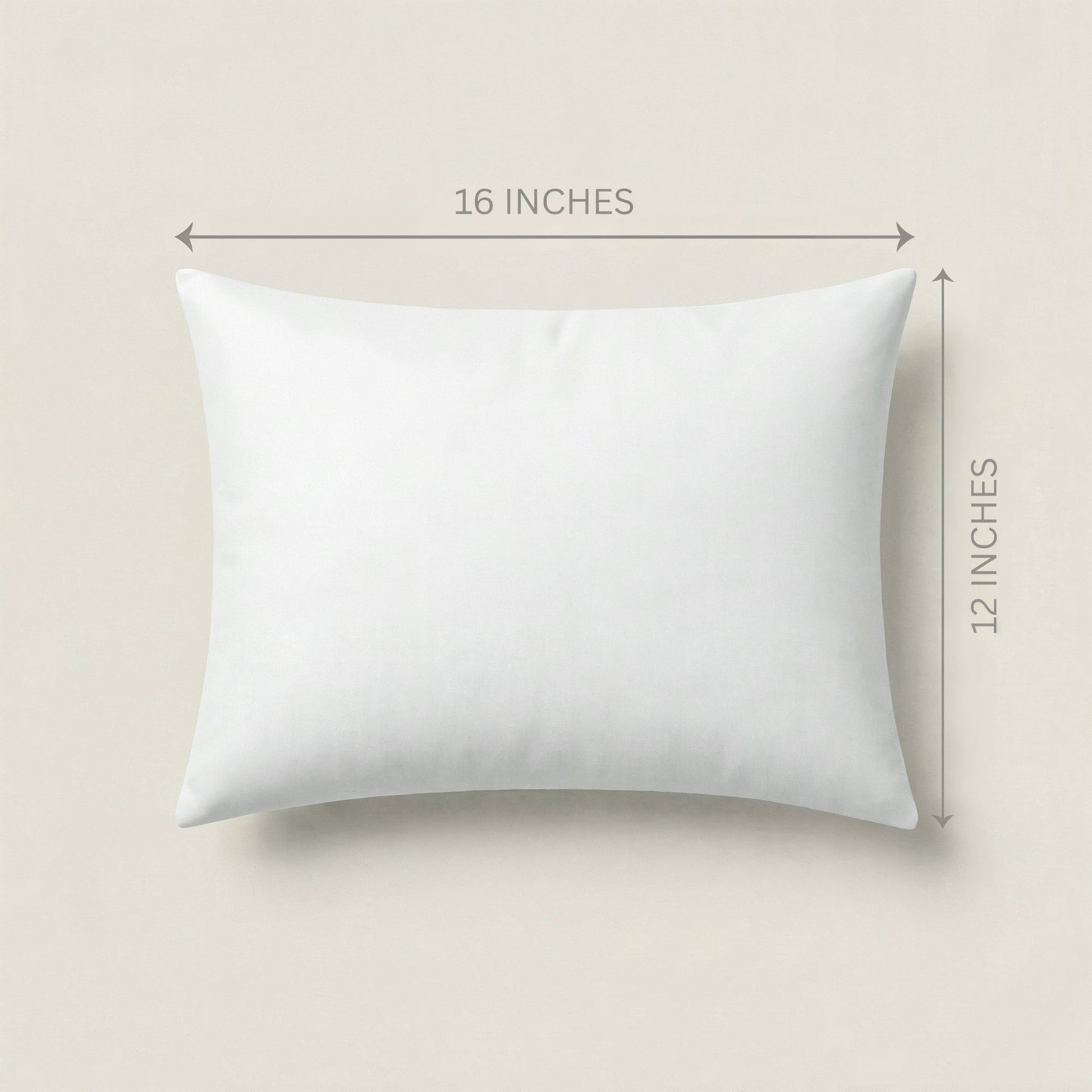 PI-2520-1216_2|Rectangular white pillow insert, 16x12 inches, ideal for custom cushion covers, offering firm yet comfortable support.