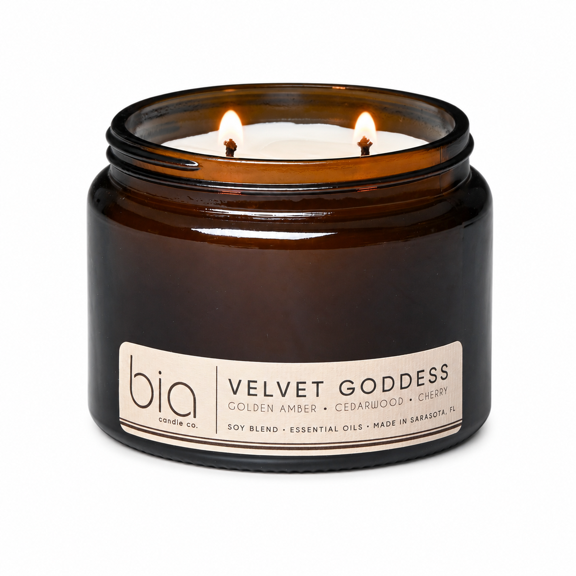 Velvet Goddess Soy Blend Candle — Amber, Vanilla & Cedarwood