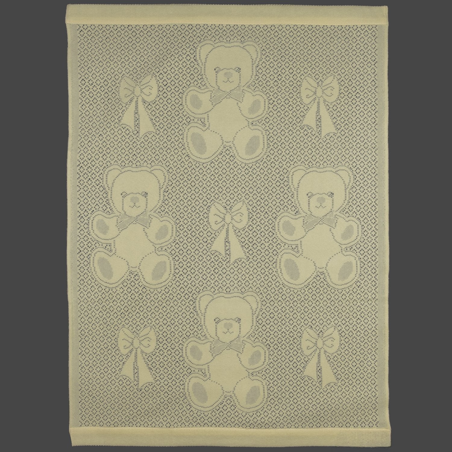Southampton Home Lace Weave Bears & Bows Baby Blanket ~ Yellow ~-Gifts-[bar code]-Prince of Scots