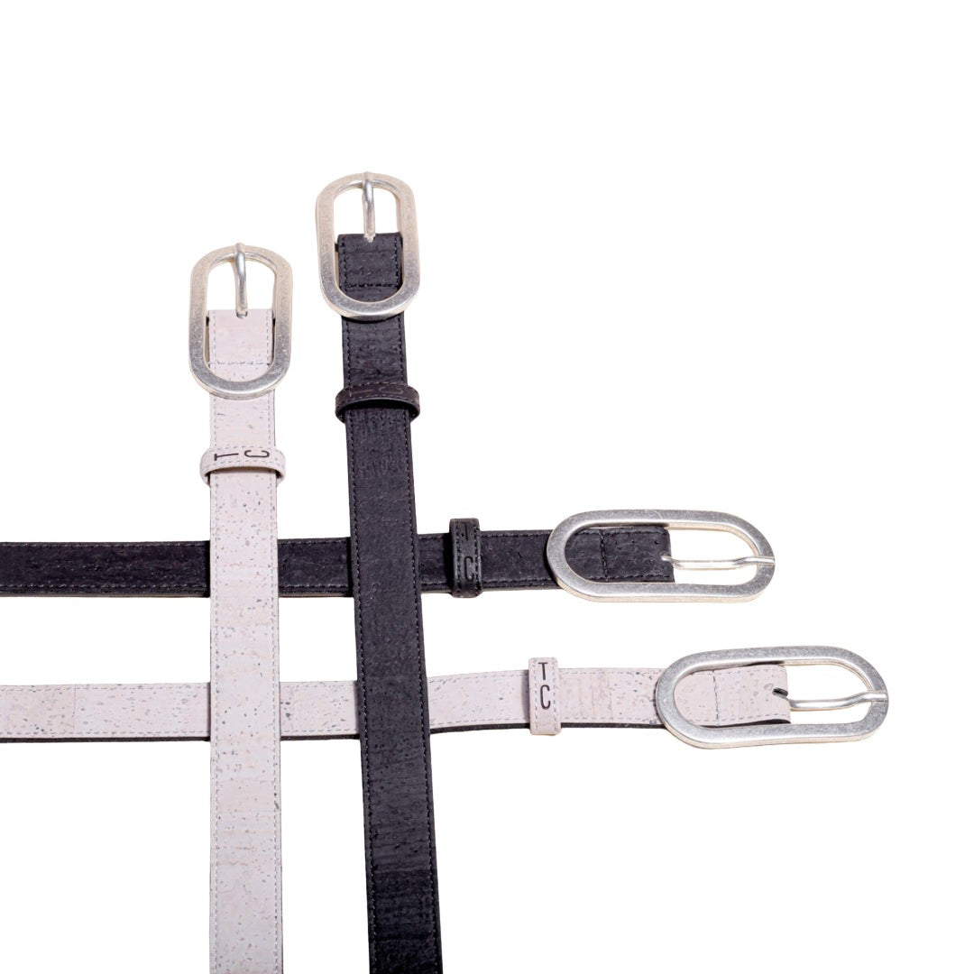 Vegan Cork Leather Women's Belt (Black)