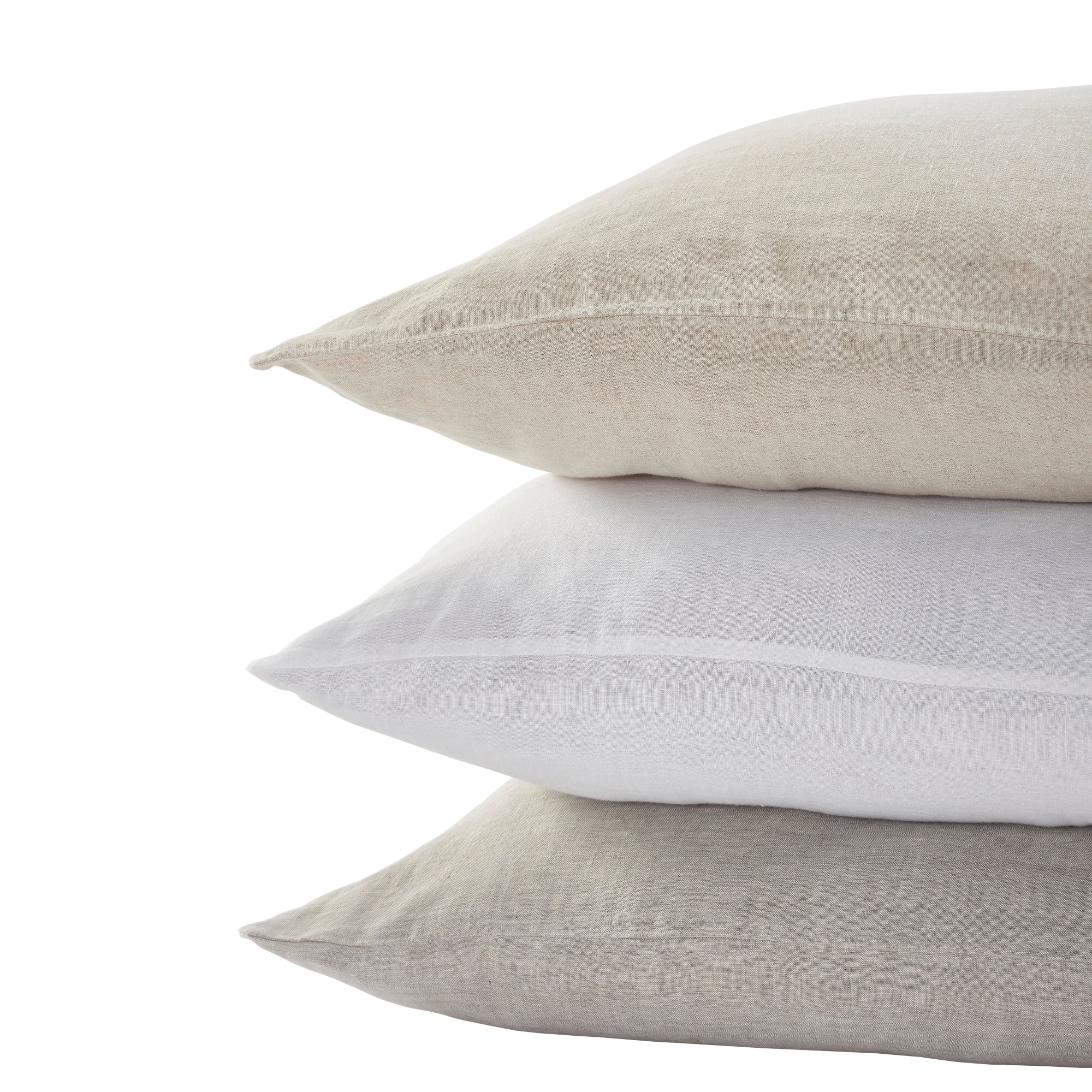ASP-514-X_1|Stacked natural 100% linen sheets in neutral beige, white, and grey. Soft, breathable, and luxurious for comfortable sleep.