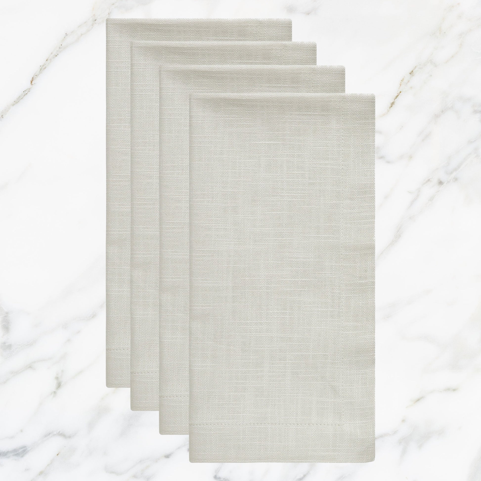 NP-4812-2020_1|Set of 4 natural linen colored reusable cloth dinner napkins. Perfect for versatile table settings and everyday use, easy care.