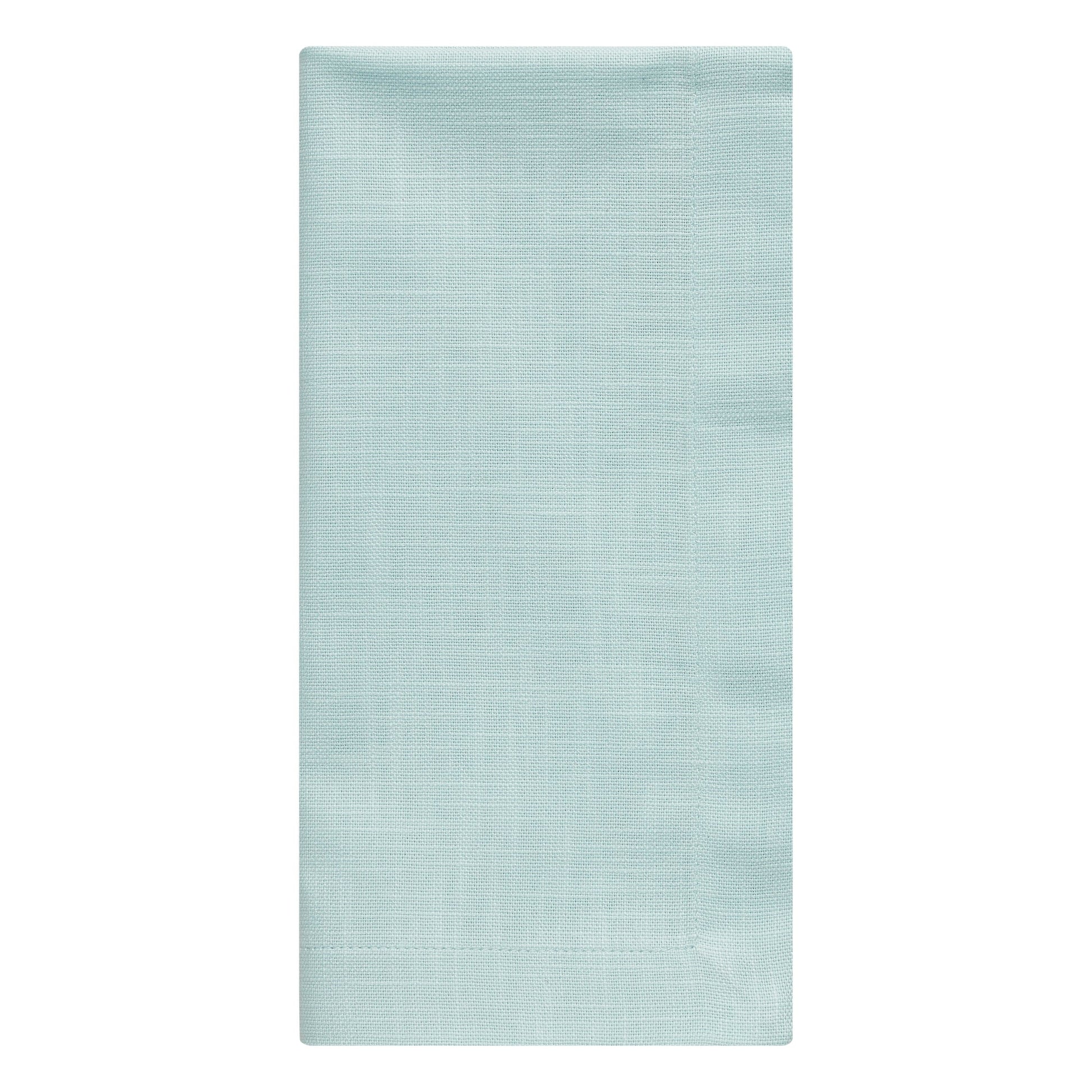 NP-4803-2020_3|Single folded aqua blue linen-blend napkin, perfect for elegant dining settings. Soft, reusable fabric, easy to maintain.