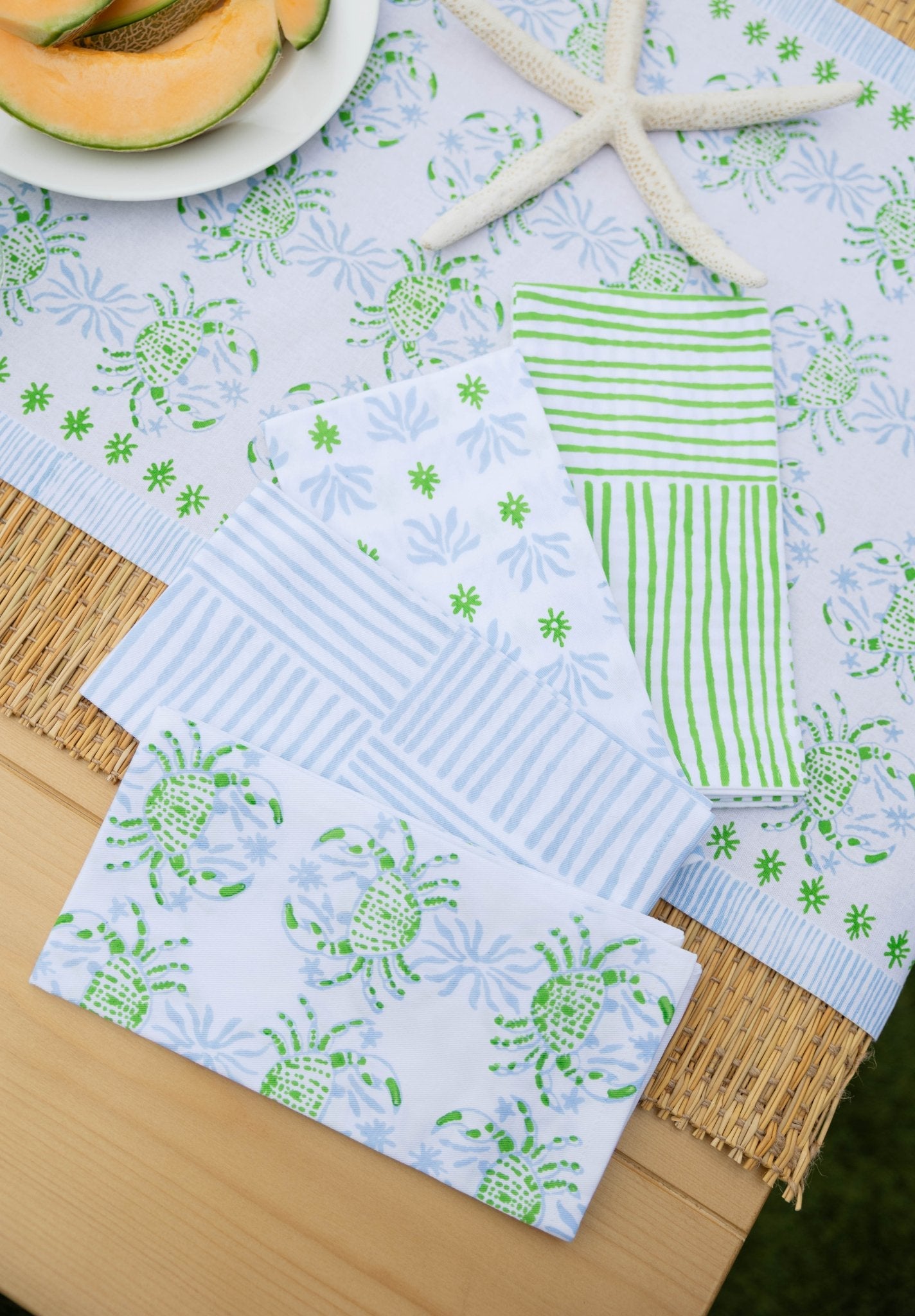 Table Runner - King Crab - Uniform Blue & Vine - The Mended Company