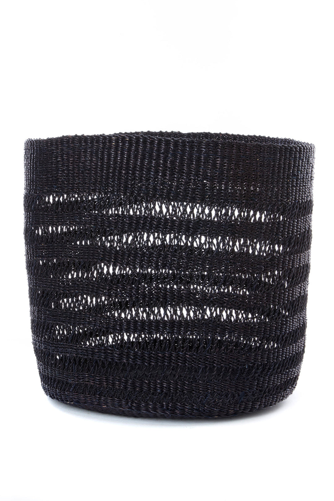 Raven Lace Weave Basket Bin from Ghana - Large