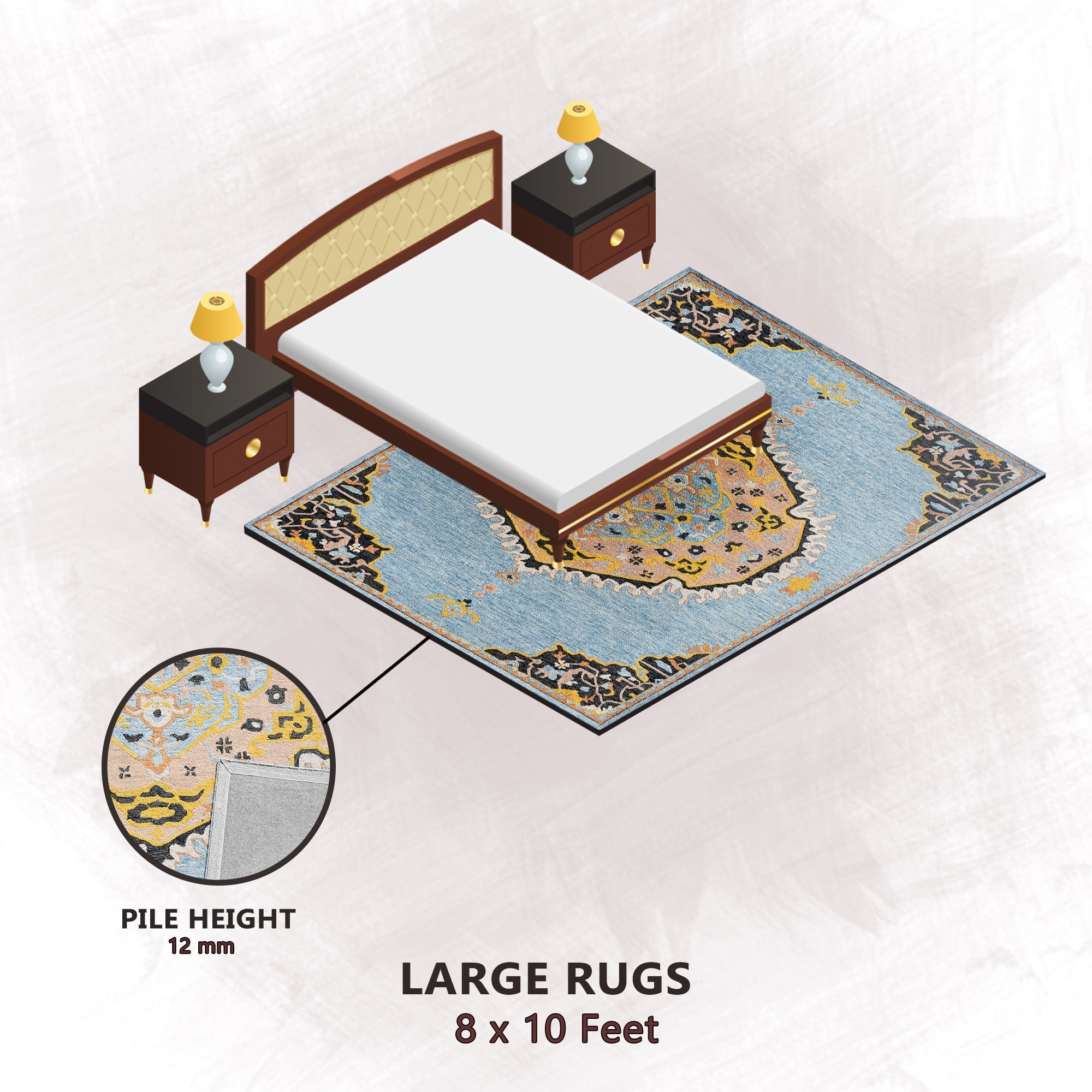 Premium Hand-Tufted Rug Made of 100% Wool  - Shivanka - 8x10 Feet