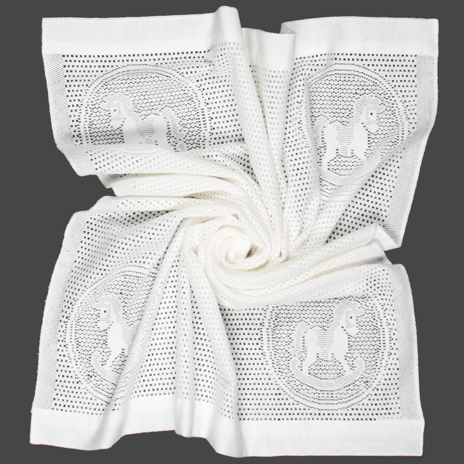 Southampton Home Lace Weave Rocking Horse Baby Blanket ~ White ~-Gifts-[bar code]-Prince of Scots
