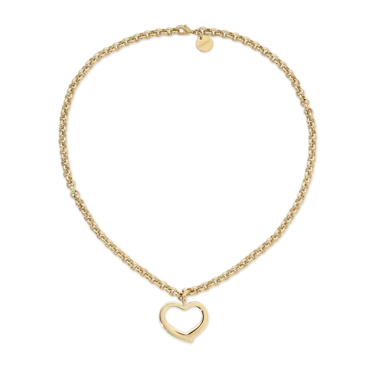 Gold chain necklace with open heart pendant from Haley Open Heart Pendant Necklace collection