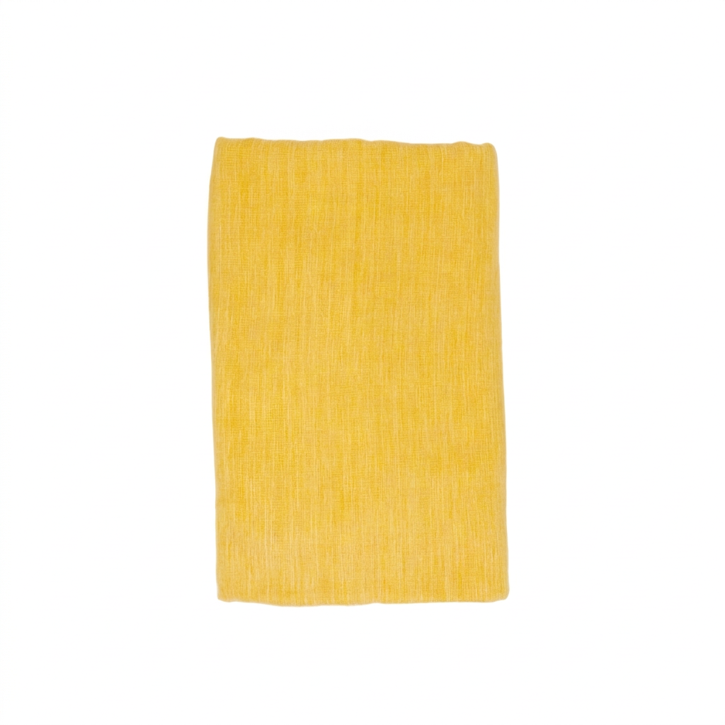 Daffodil & White reversible alpaca throw blanket on a white background, Kani Collection