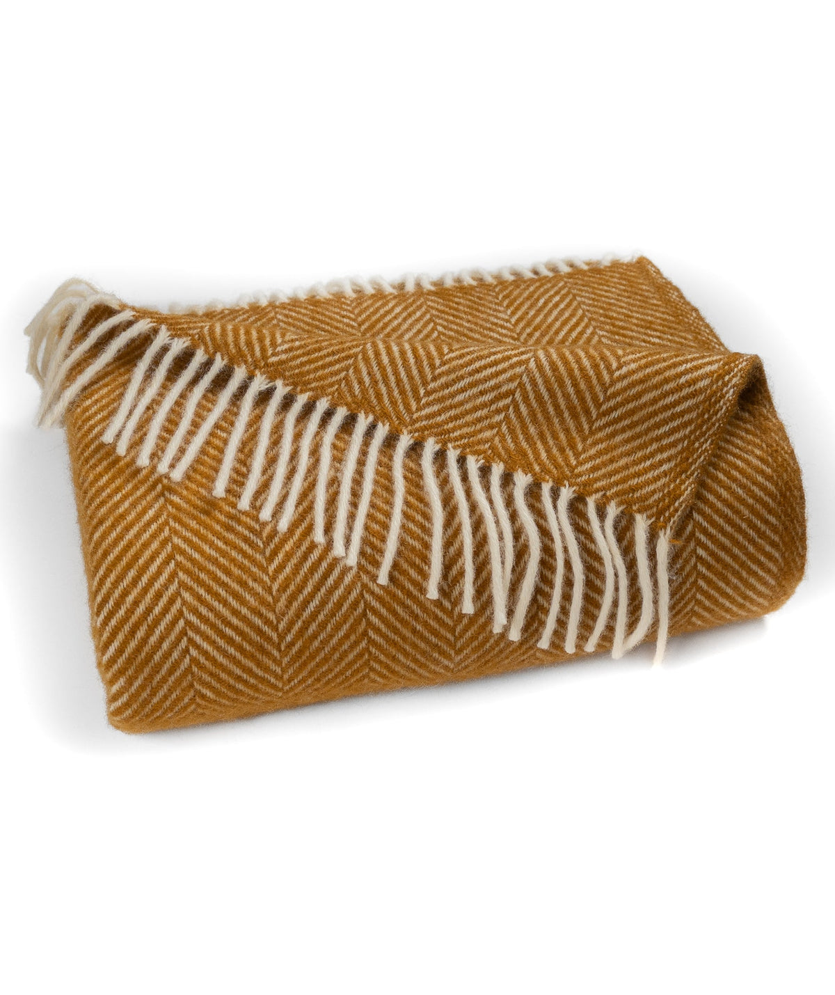 Highland Tweeds Herringbone Pure New Wool Throw ~ Whiskey ~-Throws and Blankets-[bar code]-Prince of Scots