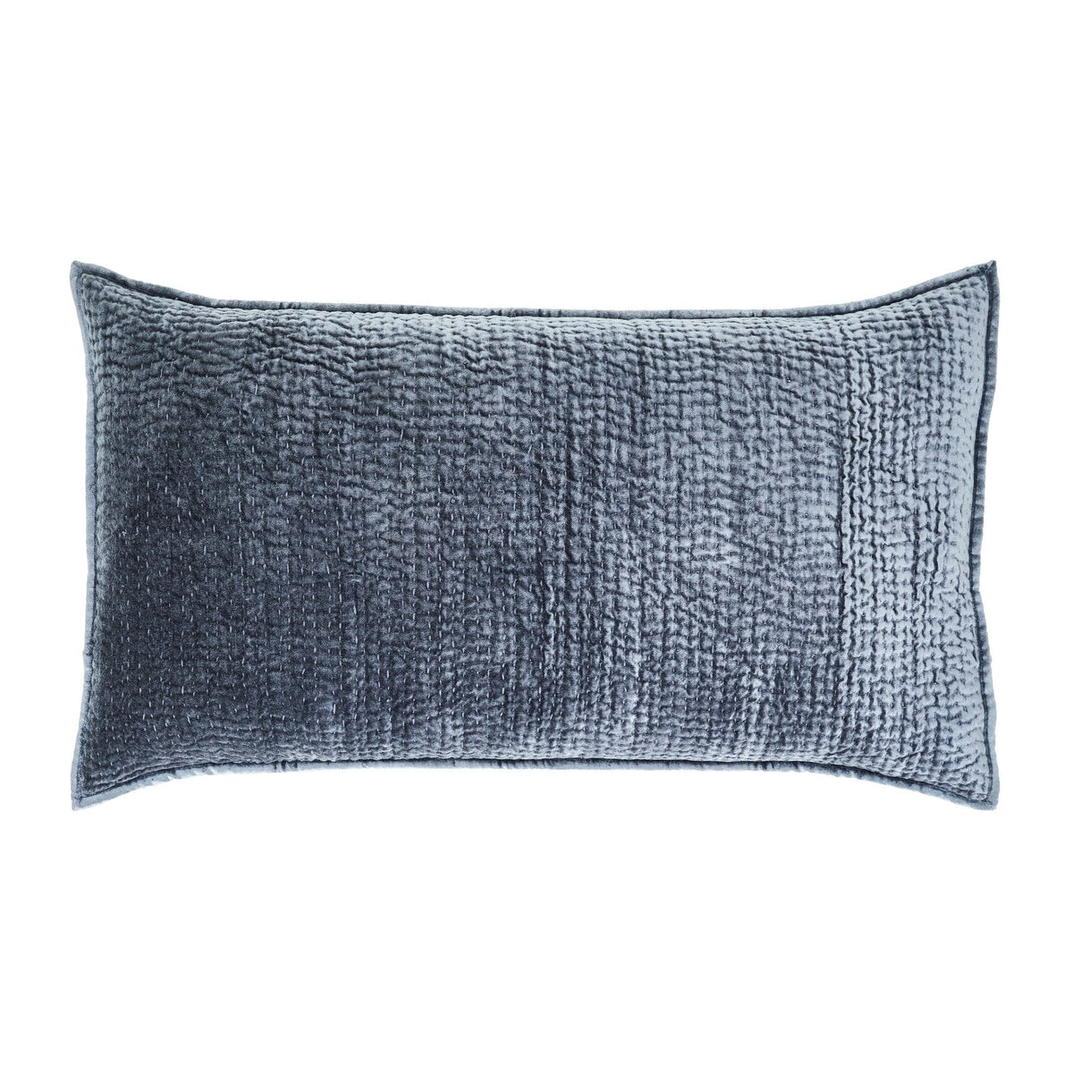 KS-195-2036_1|Plush grey velvet quilted textile, often used for luxurious coverlets and coordinating decorative pillows. Soft texture.